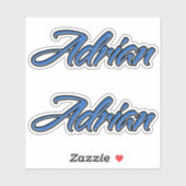 Adrian Name blue Aufkleber Sticker Stickerset シール (シート)