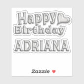 Adriana Happy Birthday silver Aufkleber Sticker シール (シート)