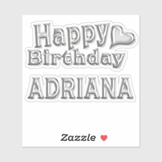 Adriana Happy Birthday silver Aufkleber Sticker シール (シート)