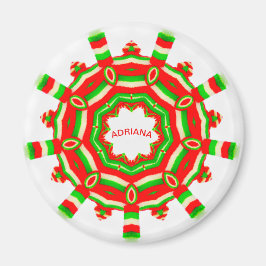 ADRIANA ~ Personalised Christmas Wheel Fractal ~  マグネット