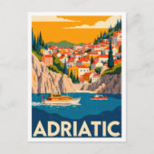 Adriatic Croatia Art vintage Travel ポストカード (正面)