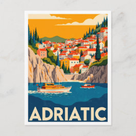 Adriatic Croatia Art vintage Travel ポストカード