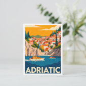 Adriatic Croatia Art vintage Travel ポストカード (スタンド正面)