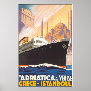 AdriaticaヴェニスグレスイスタンブールVintage旅行ポー ポスター