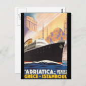 Adriatica Lines – ヴィンテージ旅行ポスター ポストカード (正面/裏面)