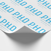 Adribate Keepsake White Blue Name Degree PhD ラッピングペーパー (角)