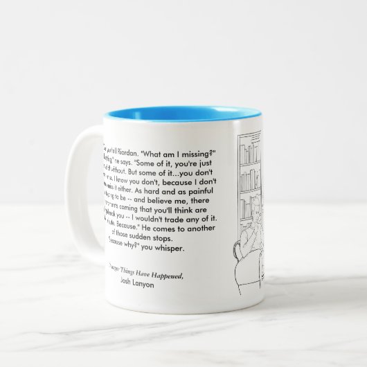 AdrienおよびJakeのぬり絵帳のマグ(引用文と) ツートーンマグカップ (正面左)