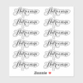 Adrienne — カジュアル手書き風ネームステッカー シール (シート)