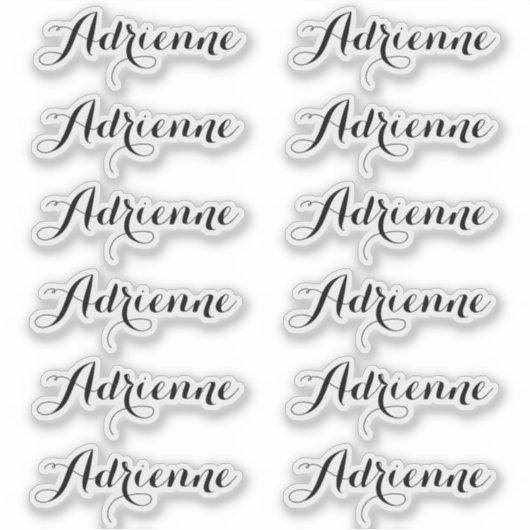 Adrienne — カジュアル手書き風ネームステッカー シール (正面)