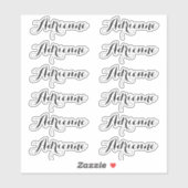 Adrienne — Cursive Script Name Label Stickers シール (シート)