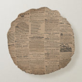 Ads of the Past, NY 1856 Round Pillow ラウンドクッション (裏面)