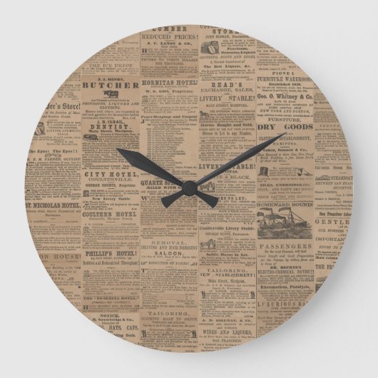 Ads of the Past, NY 1856 Wall Clock ラージ壁時計 (正面)