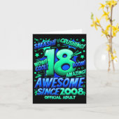 Adult 18 Year Old For Boys 18th Birthday Boy  カード (黄色い花)