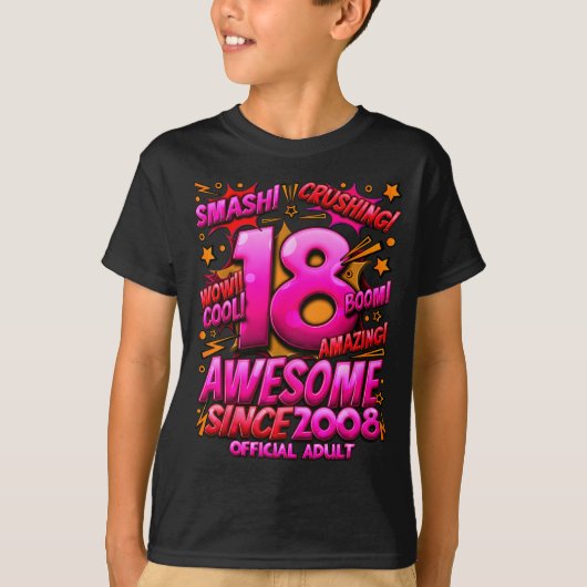 Adult 18 Year Old For Boys 18th Birthday Boy  Tシャツ (正面)