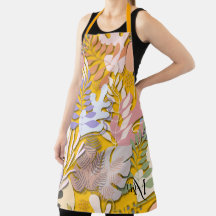 Adult Apron : Abstract Leaves (orange)