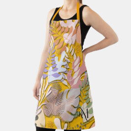 Adult Apron : Abstract Leaves (orange) エプロン