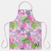 Adult Apron : Abstract Leaves (pink) エプロン (正面)