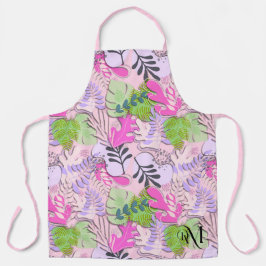 Adult Apron : Abstract Leaves (pink) エプロン