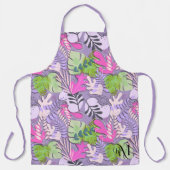 Adult Apron : Abstract Leaves (purple) エプロン (正面)
