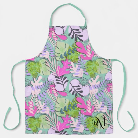 Adult Apron : Abstract Leaves (tosca) エプロン (正面)