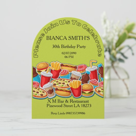 Adult Birthday  Party  招待状 (スタンド正面)