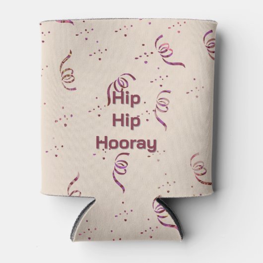 Adult Birthday Ribbon and Confetti Pattern 缶クーラー (正面)