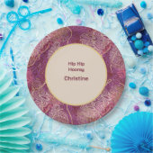 Adult Birthday Silhouette Stencil Art Pattern ペーパープレート (パーティー)