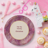 Adult Birthday Silhouette Stencil Art Pattern ペーパープレート (パーティー)