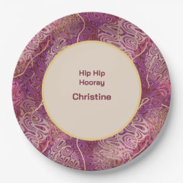 Adult Birthday Silhouette Stencil Art Pattern ペーパープレート