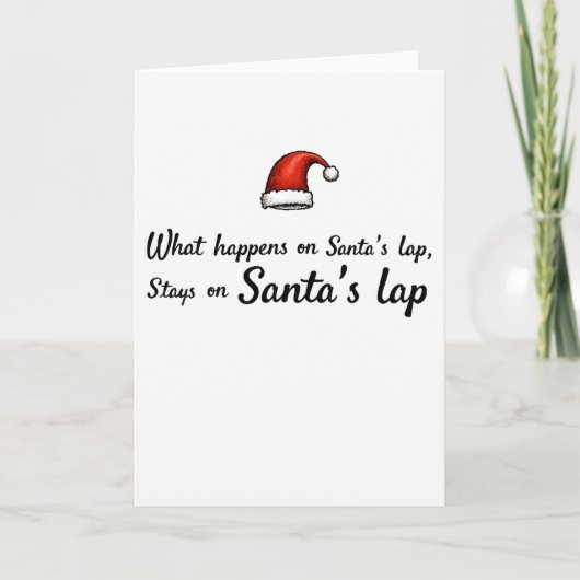 Adult Christmas card what happens on Santas lap カード (正面)