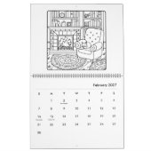 Adult Coloring Calendar カレンダー (2月 2027)
