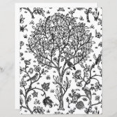 Adult Coloring Page、William Morris Tree of Life (正面/裏面)