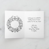 Adult Coloring Personalized Christmas  カード (内部)