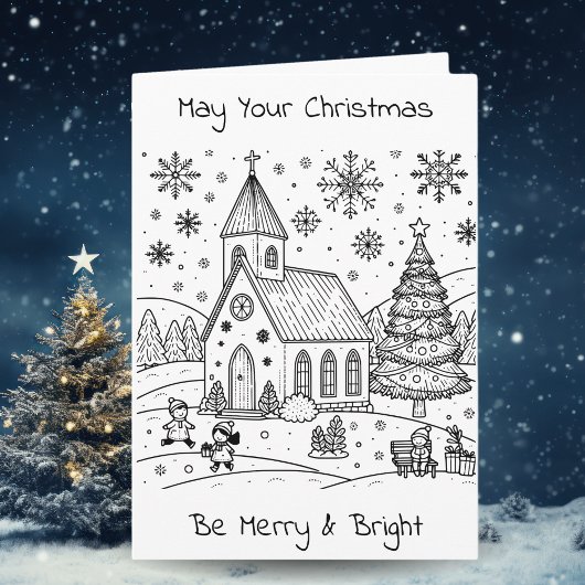 Adult Coloring Personalized Christmas  カード