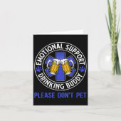 Adult Funny Drinking Emotional Support Drinking Bu カード (正面)