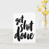 Adult Get Sht Done Motivational Quote  カード (黄色い花)