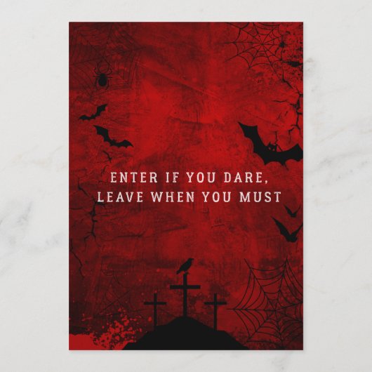 Adult Halloween Party Invitation - Red & Black 招待状 (裏面)