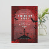 Adult Halloween Party Invitation - Red & Black 招待状 (スタンド正面)