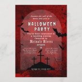 Adult Halloween Party Invitation - Red & Black 招待状 (正面)