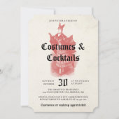 Adult Halloween Party Vintage Gothic Bat Lady 招待状 (正面)