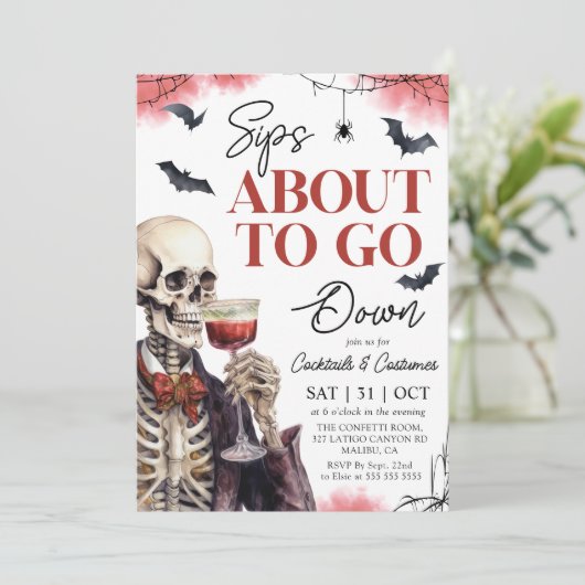 Adult Halloween Sips About to Go Down Skeleton 招待状 (スタンド正面)