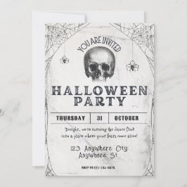 Adult Halloween Skull Party Vintage Invitation  招待状