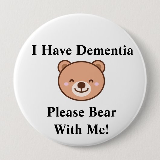 Adult "I Have Dementia" button 缶バッジ (正面)
