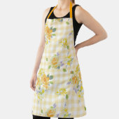 Adult Large Apron yellow rose floral エプロン (インサイチュ)