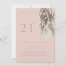Adult Mermaid ANY Birthday Party Invitation 招待状