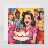 Adult Retro Surprise Party for Her カード (正面)
