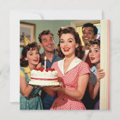 Adult Retro Surprise Party for Her カード (正面)