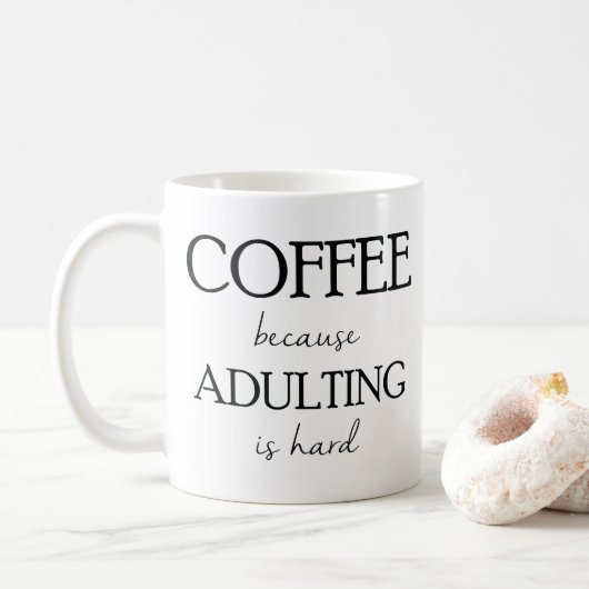 Adultingが堅いマグであるのでコーヒー コーヒーマグカップ (ドーナツ)