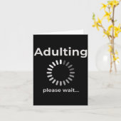 Adulting Humor Novelty Apparel, Adulting Please Wa カード (黄色い花)