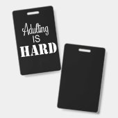 Adulting is Hard badge バッジ (正面＆裏面)